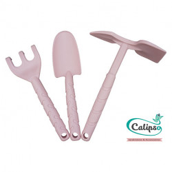 Kit transplantoir et griffe de jardin en polypropylène 32 x 23 x 4 cm – rose pastel