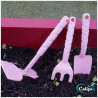 Kit transplantoir et griffe de jardin en polypropylène 32 x 23 x 4 cm – rose pastel