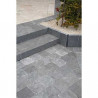 Bordure de jardin en pierre naturelle bleue vieillie sablée 100 x 3 x 20 cm