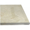Margelle de piscine en pierre naturelle travertin mix nuancé antico avec bord 180° arrondi – 61 x 33 x 3 cm