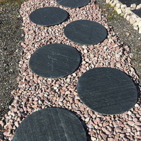 pas japonais Ardoise rond - diametre 40 cm ep 1,5cm