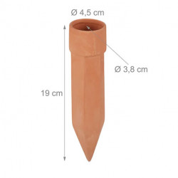 Cône d’arrosage automatique en céramique couleur terre cuite vendu par 4 - Ø 4,5 cm – 4,5 x 4,5 x 19 cm