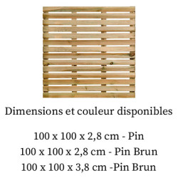 Dalle de terrasse en bois européen Pin Sylvestre 100 x 100 x 2,8 cm brun