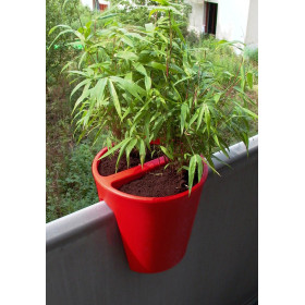 Jardinière en polyéthylène ronde Steckling 30 x 30 x 30 cm rouge