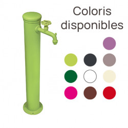 Fontaine de jardin en fer avec robinet et vanne en rosace – 16 x 30 x 85 cm – 10 coloris possibles