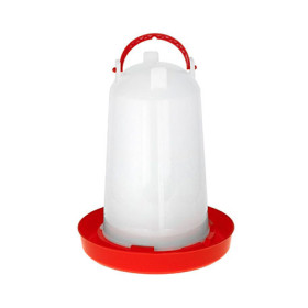Abreuvoir pour poules et poussins en plastique 1,5 L – écoulement siphoïde – Ø18 x H.16 cm
