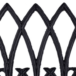 Lot de 2 bordures de jardin style Vintage en fonte – 17,5 x 1 x 33,5 cm - Noir