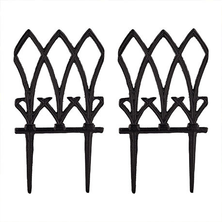 Lot de 2 bordures de jardin style Vintage en fonte – 17,5 x 1 x 33,5 cm - Noir Lot de 2 bordures de jardin style Vintage en fonte – 17,5 x 1 x 33,5 cm - Noir
