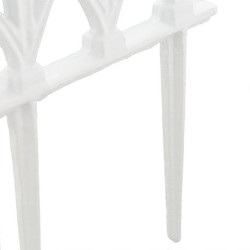 Lot de 2 bordures de jardin style Vintage en fonte – 17,5 x 1 x 33,5 cm - Blanc