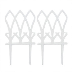 Lot de 2 bordures de jardin style Vintage en fonte – 17,5 x 1 x 33,5 cm - Blanc