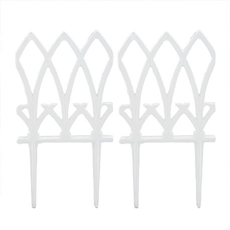 Lot de 2 bordures de jardin style Vintage en fonte – 17,5 x 1 x 33,5 cm - Blanc Lot de 2 bordures de jardin style Vintage en fonte – 17,5 x 1 x 33,5 cm - Blanc