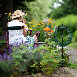 Support tuyau d'arrosage avec Robinet de jardin - couleur noir