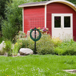 Support tuyau d'arrosage avec Robinet de jardin - couleur noir