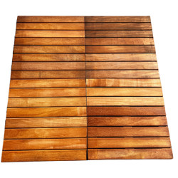 Dalle terrasse en bois exotique Almendrillo 50 x 50 x 2,2 cm