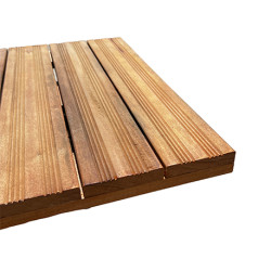 Dalle de terrasse en bois exotique Almendrillo 100% FSC 50 x 50 x 3 cm