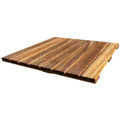 Dalle de terrasse en bois exotique Camaru 50 x 50 x 2,4 cm