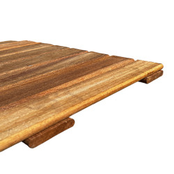 Dalle de terrasse en bois exotique Camaru 50 x 50 x 2,4 cm