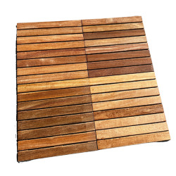 Dalle de terrasse en bois exotique Camaru 50 x 50 x 2,4 cm