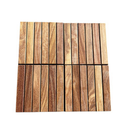 Dalle de terrasse en bois exotique Cumaru 30 x 30 x 3 cm