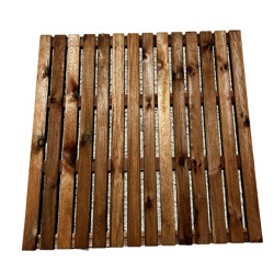 Dalle de terrasse en bois européen Pin Sylvestre 100 x 100 x 3,8 cm brun