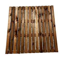 Dalle de terrasse en bois européen Pin Sylvestre 100 x 100 x 2,8 cm brun