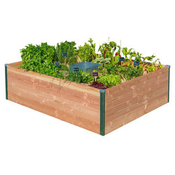 Carré potager avec composteur en bois Douglas – 170 x 120 x 40 cm