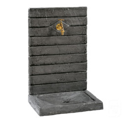 Fontaine de jardin murale en béton ciré avec rainures – 49 x 36 x 74 cm - Anthracite