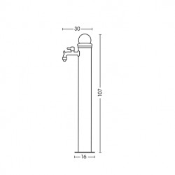 Fontaine de jardin en fer traitée antirouille avec double robinets – 16 x 30 x 107 cm – 4 coloris disponibles