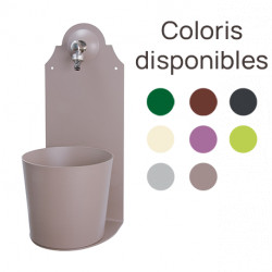 Fontaine de jardin murale en fer traitée antirouille avec seau de récupération – 25 x 26 x 61 cm – 8 coloris disponibles