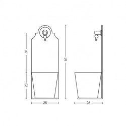 Fontaine de jardin murale en fer traitée antirouille avec seau de récupération – 25 x 26 x 61 cm – 8 coloris disponibles