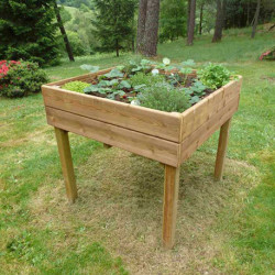 Carré potager sur pieds en bois douglas naturel – 100 x 100 x 100 cm