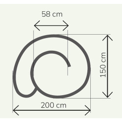 Jardinière en acier spirale XXL gabion 200 x 150 x 80 cm sans galet