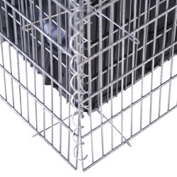 Jardinière en acier rectangulaire gabion 120 x 75 x 100 cm sans galet