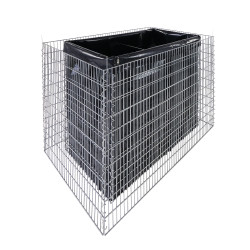 Jardinière en acier rectangulaire gabion 120 x 75 x 100 cm sans galet