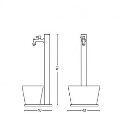 Fontaine de jardin en métal avec bac rectangulaire et socle en béton – 40 x 40 x 91 cm – 3 couleurs