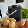 Seau à compost de cuisine en polypropylène avec filtre à charbon actif anti-odeur – 18,5 x 18,5 x 22 cm 