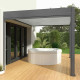 Pergola bioclimatique adossée en alu Anthracite/Blanc – 3 x 4 m - 12 m² - Ombréa