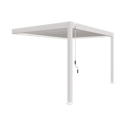 Pergola bioclimatique adossée en alu Blanc – 3 x 4 m - 12 m² - Ombréa