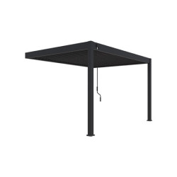 Pergola bioclimatique adossée en aluminium Anthracite – 3 x 4 m - 12 m² - Ombréa