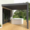 Pergola bioclimatique adossée en aluminium Anthracite – 3 x 4 m - 12 m² - Ombréa