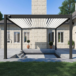 Pergola bioclimatique autoportante en aluminium Anthracite/Blanc – 4 x 4 m – 16 m² - Ombréa