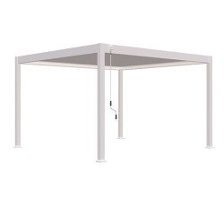 Pergola bioclimatique autoportante en aluminium Blanc – 4 x 4 m – 16 m² - Ombréa