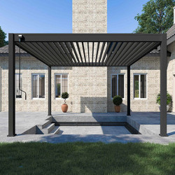 Pergola bioclimatique Ombréa autoportante 4x4M - Anthracite