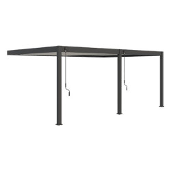 Pergola bioclimatique adossée en alu Anthracite/Blanc – 4 x 6 m - 24 m² - Ombréa