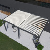 Pergola bioclimatique adossée en alu Anthracite/Blanc – 4 x 6 m - 24 m² - Ombréa