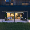 Pergola bioclimatique adossée en alu Anthracite/Blanc – 4 x 6 m - 24 m² - Ombréa