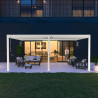 Pergola bioclimatique adossée en alu Blanc – 4 x 6 m - 24 m² - Ombréa