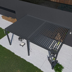 Pergola bioclimatique Ombréa adossée 4x6M - Anthracite