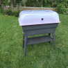 Jardinière Calipso en polypropylène combi 40L gris et cerise – 81 x 39 x 100 cm