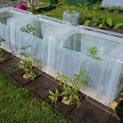 Lot de 3 mini serres tunnel de forçage Modul’o 79 x 59 x 50 cm – 1 jeu de 2 embouts - 1 Lot de 10 piquets d’ancrage